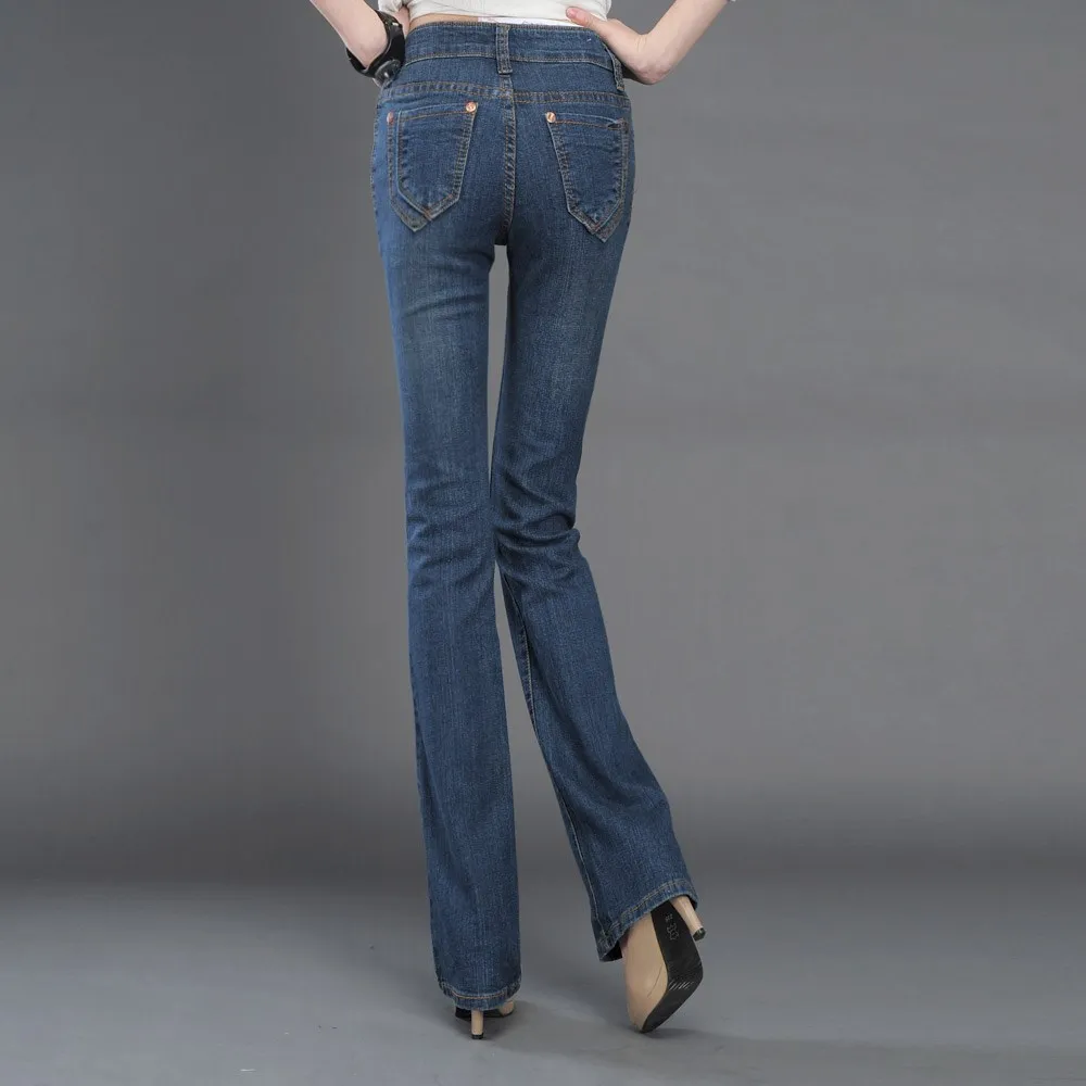 Демисезонные эластичные женские джинсы облегающие Женские Брюки|womens jeans boot cut|women