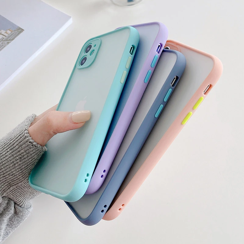 

Mint Hybrid Matte Bumper Phone Case For Huawei P20 P30 P40 Mate 20 30 Lite Pro Honor 30 30S 20 8X X10 Soft TPU Silicone Cover