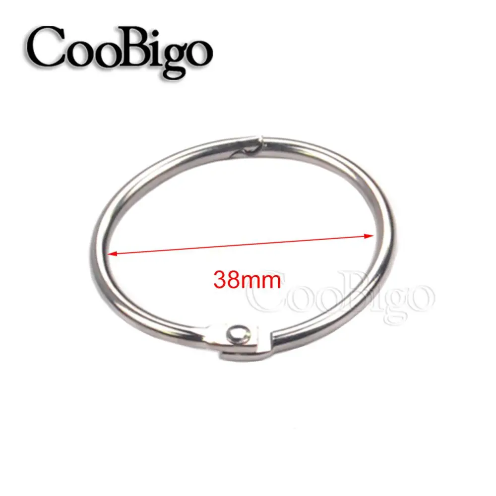 38mm Silver 1 шт. внутренний диаметр. 5/"~ 2-1/2" для книги с отрывными листами Связка с подвесками защелкивающееся уплотнительное кольцо фиксирующий брелок металлические ремесленные части альбом скрапбук ремесло - Цвет: 38mm Silver
