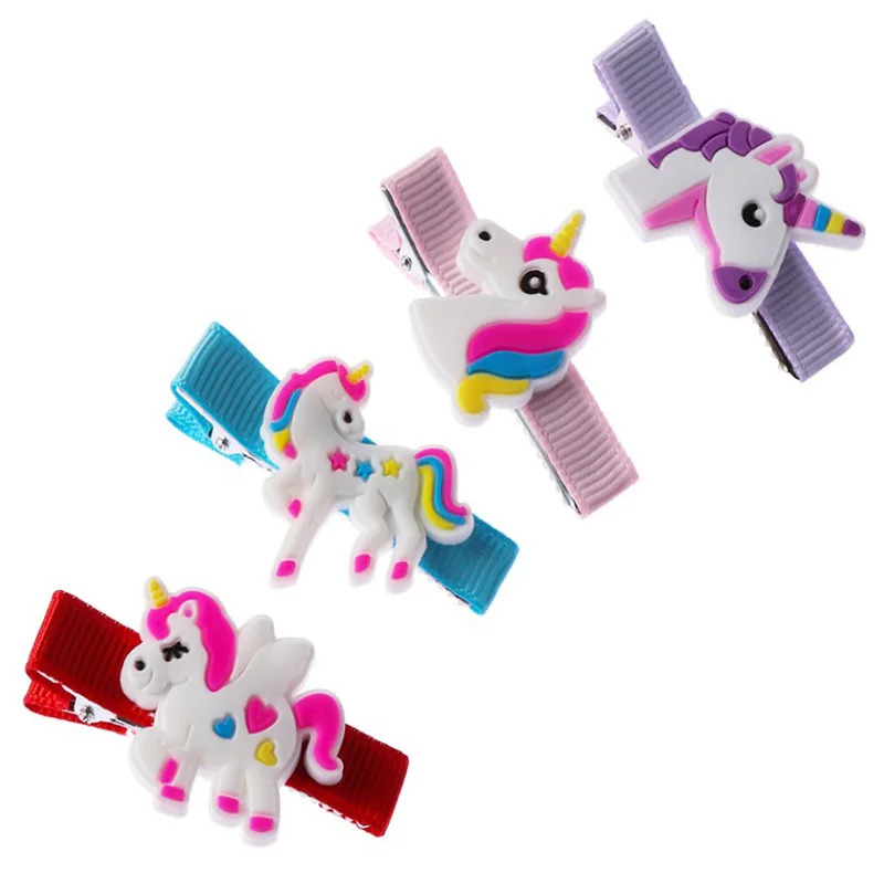 4 шт. заколки для волос с единорогом детей детская заколка краб аксессуары