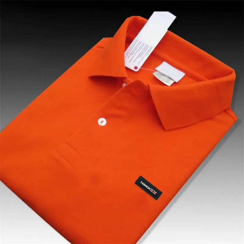 Высокое качество летние мужские рубашки поло с коротким рукавом 100% хлопок Новая