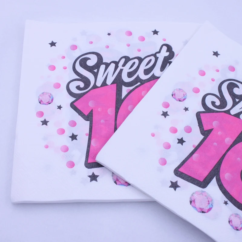 [RainLoong] Happy Birthday Sweet 16 салфетка для вечерние ткани украшение салфеток Декор