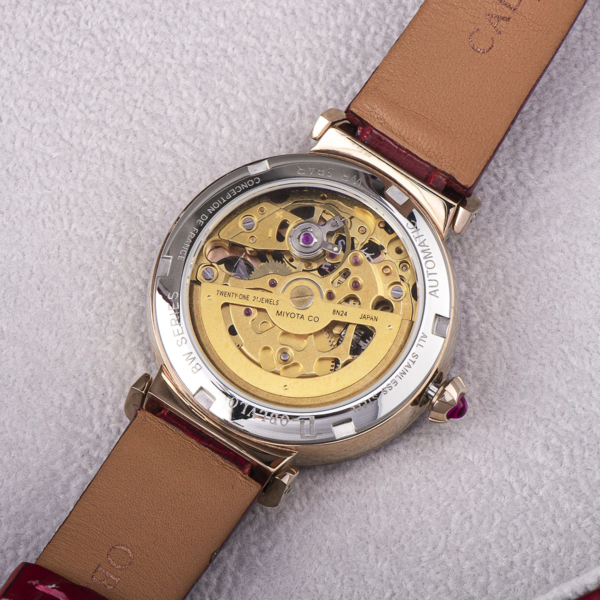 OBLVLO New Design Women Fashion Skeleton Automatic Watches Top Brand Luxury Female Wrist Watch Genuine Leather Strap | Наручные часы