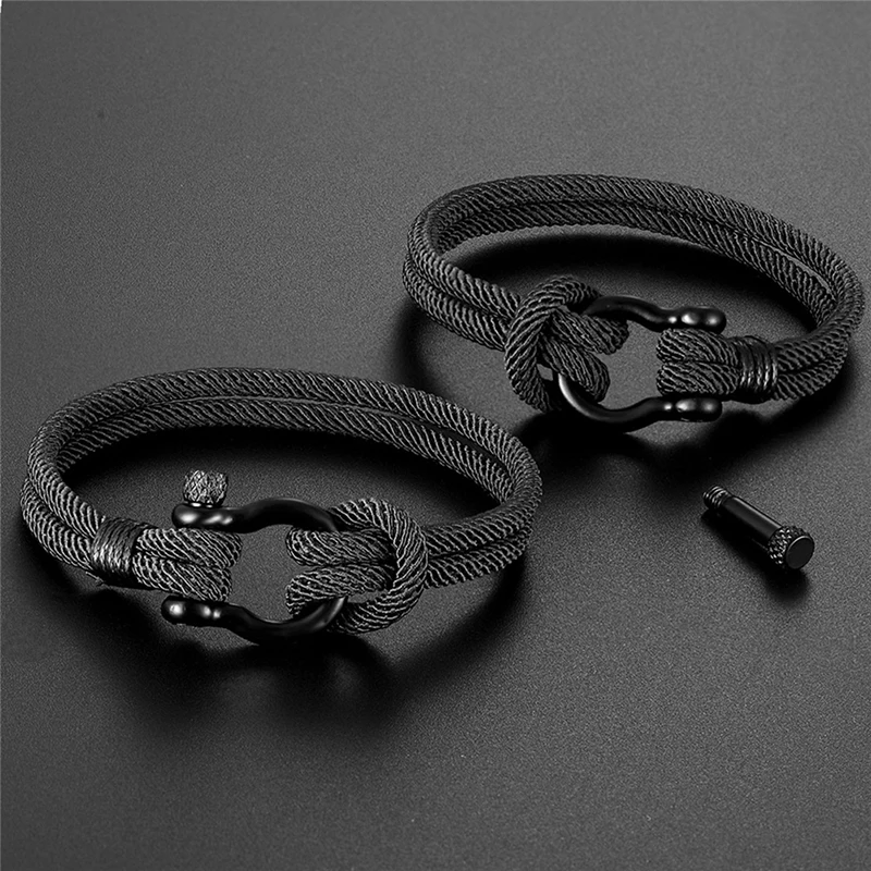 2021 модный браслет на веревке для выживания удачу мужчин и женщин черные
