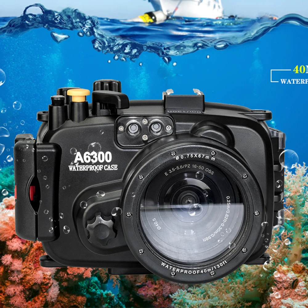 130ft/40m Waterproof Box Underwater Housing Camera Diving for Sony A6000 A6300 A6500 A6400 16-50mm Bag Case Cover | Электроника