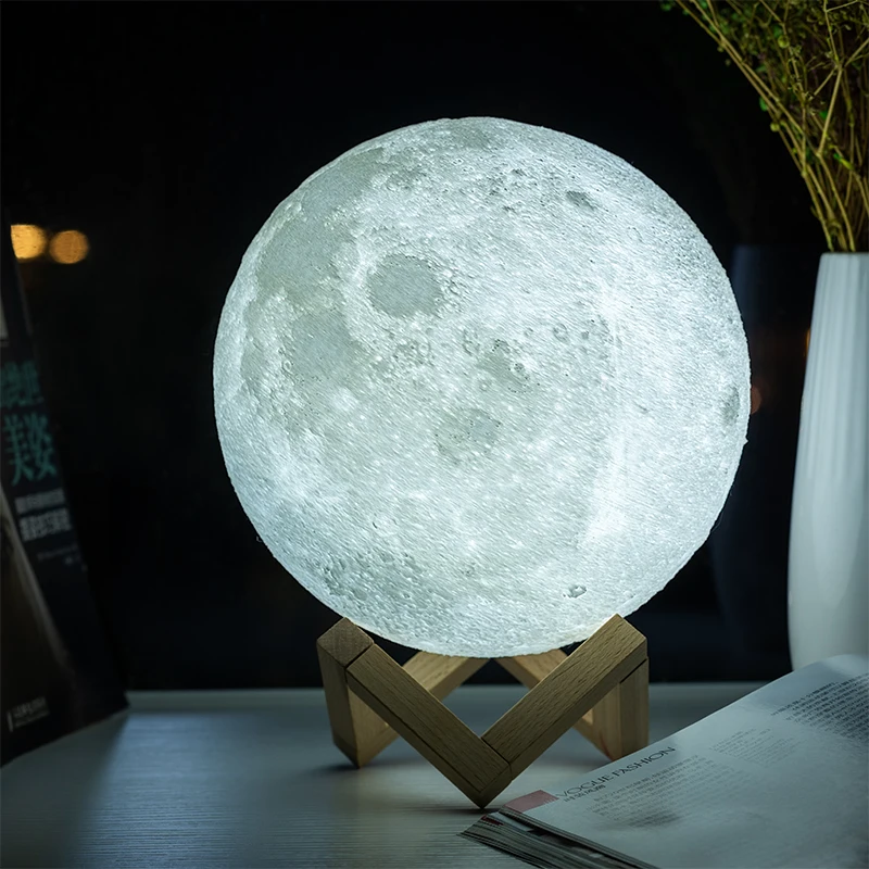 Новый Dropship 3D печать Луны лампы Красочный изменить сенсорный Usb светодиодный