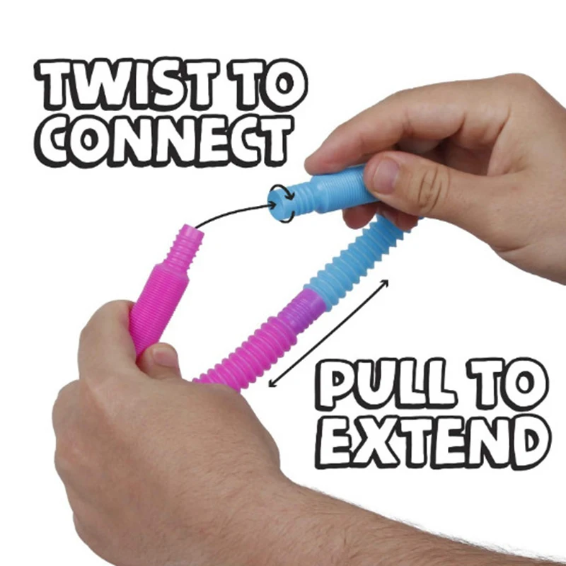 Tubos sensorial Fidget Juguetes | Juguetes Fidget | Fidget juguetes habilidades de Motor finas Ni&ntilde;o de herramientas para el estr&eacute;s juguetes y alivio de la ansiedad para ni&ntilde;os y adultos paquete-4