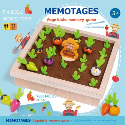 

New Montessori Education Wooden Radish Interesting Vegetable Memory Chess Children's Parent-child Interactive Desktop Game