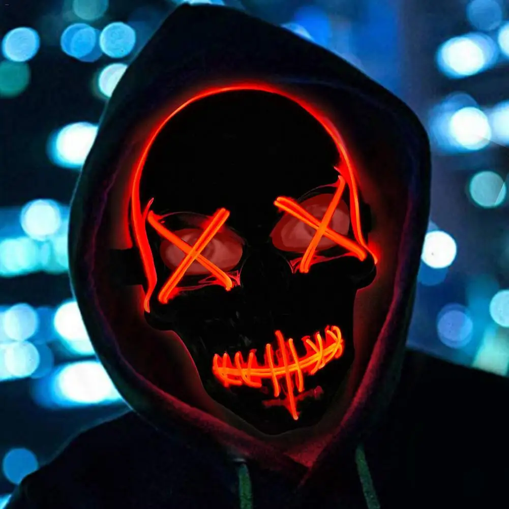 Ослепительная неоновая маска для вечеринки светодиодная яркий праздничный
