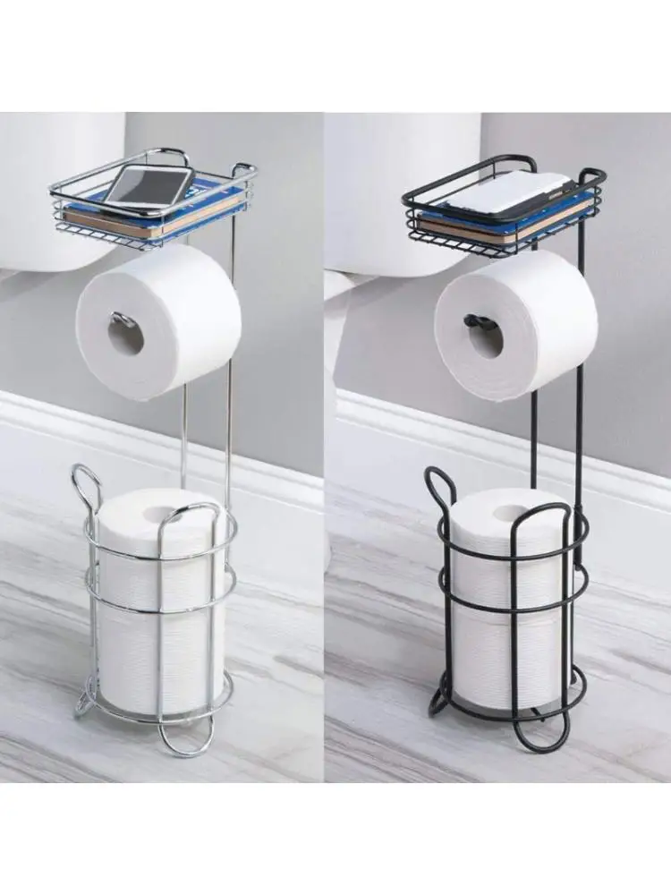 

Toilet Paper Holder Stand Upgrade Free Standing Bathroom Toilet Tissue Holders N58A