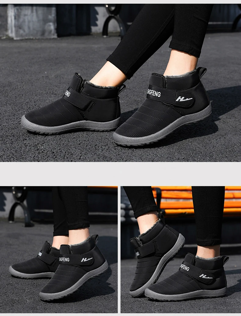 Promotion New Winter Women Shoes Snow Boots Unisex Fashion Plush Warm Waterproof Non-slip Booties Woman Low-cut Casual Shoes