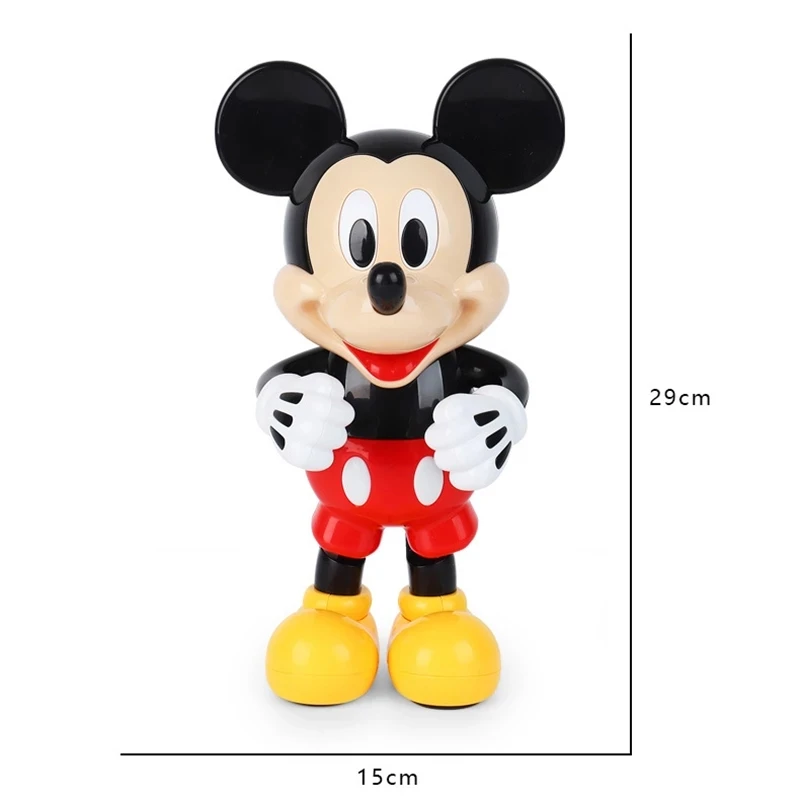 

29cm Original Disney Dancing Mickey Mouse Figure Action Dazzling Music Shiny Educational Electronic Walking Robot Kids Xmas Toys