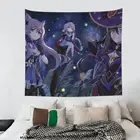 Genshin драпировочный гобелен хиппи тканевый настенный аниме Видео игровой комнаты декор настольная Обложка