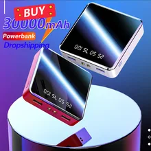 Mini Power Bank Charger 30000mAh Portable External Battery Charger Power Bank with LED Light for IPh