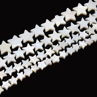 natural white grey mother of pearl shell lucky five pointed star shape beads pendant flat pearl shell for jewelry making 15