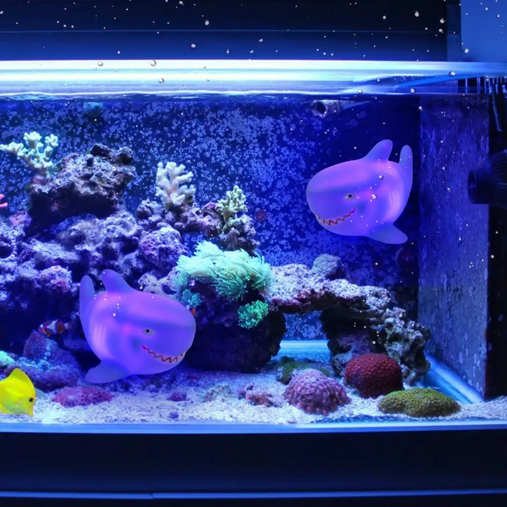 Shark Bath Toys Baby Kids Led Lighting Up Water Floating Toy Glowing Beach Toys for Children Luminous Swim PVC Cartoon Toys