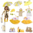 Кукольная одежда, желтый плащ, единорог, обувь для 18-дюймовой американской и 43 см куклы новорожденного нашего поколения, для детского праздника, подарок