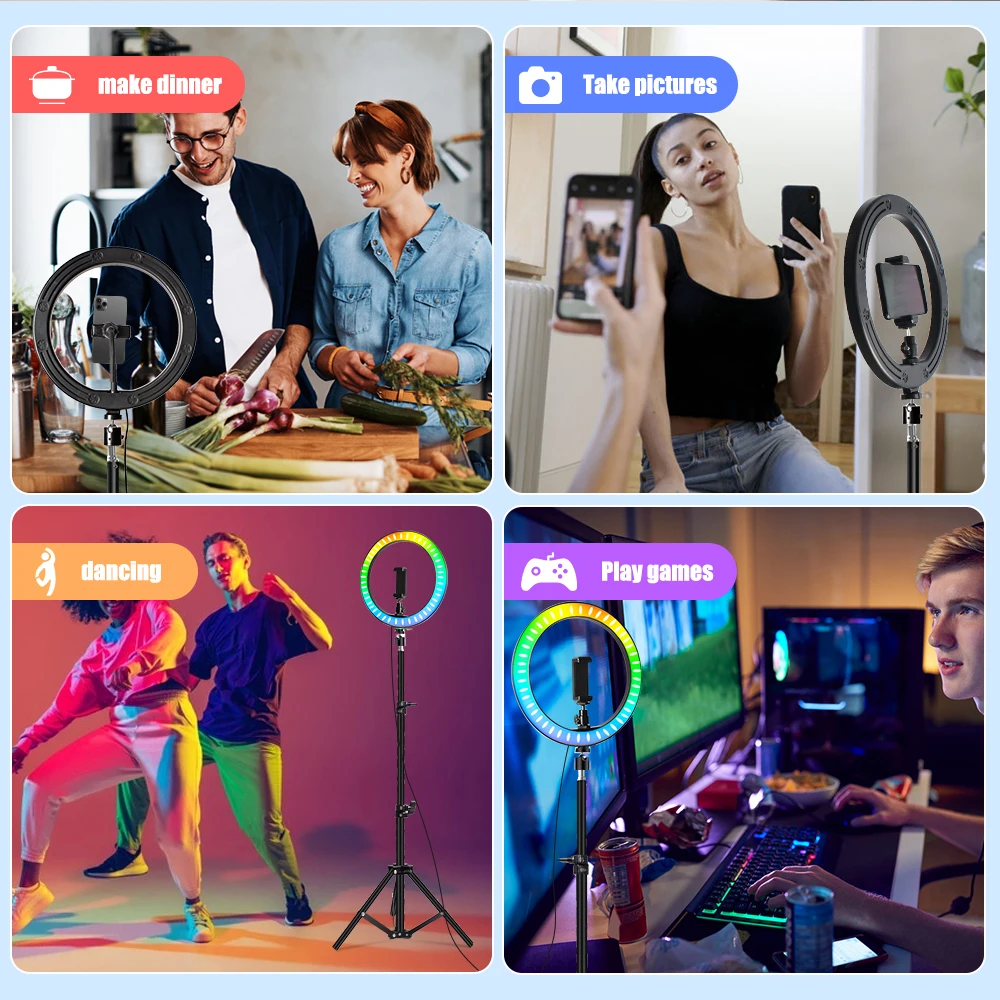 Светодиодная кольцевая лампа Usb светильник ильник с дистанционным управлением 10