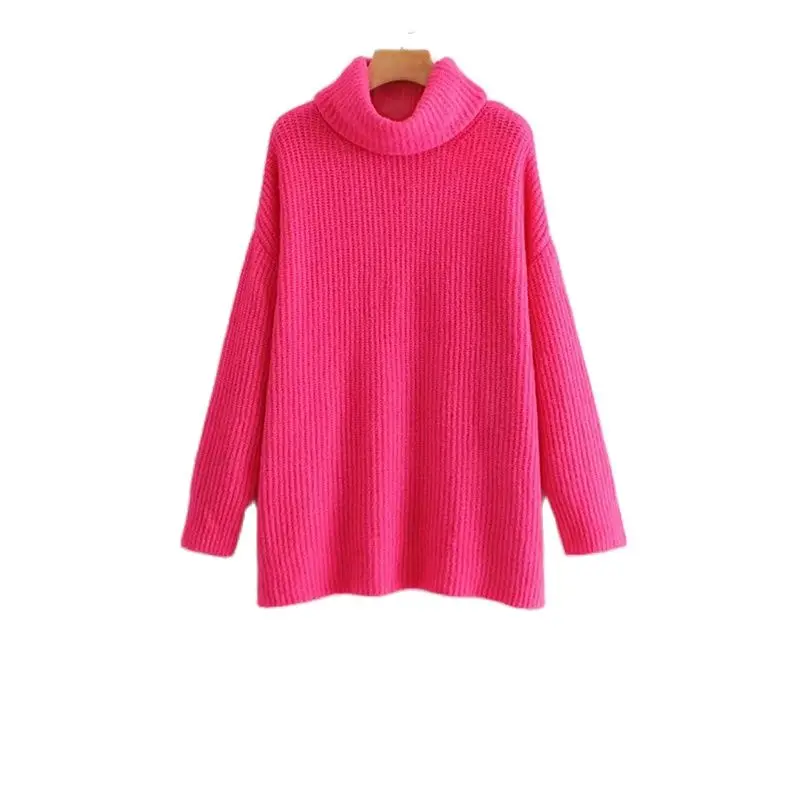

M.Y.FANTASY 2021 Women Turtleneck Sweater Female Solid Loose Pullovers Soft Warm Jumper Oversized Tops Autumn Winter