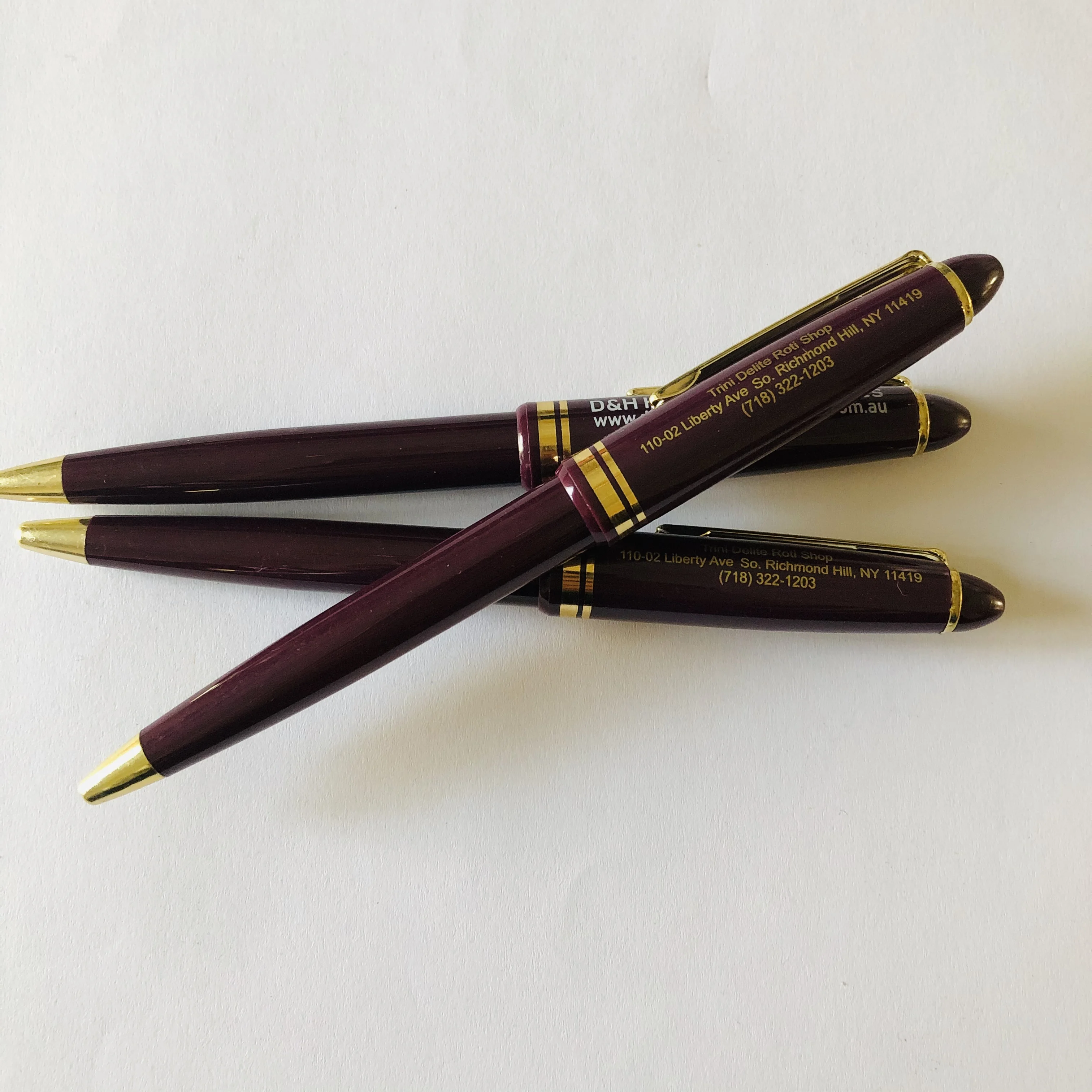 Новый дизайн винно-красного цвета с логотипом шариковая ручка брендовые бегунки