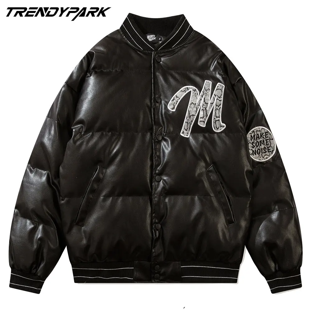 

Men's Women Winter Warm Jacket Thick Coat Patchwork Cartoon Bear Heated Padded Puffer Jacket Oversized Parka Men's Clothing