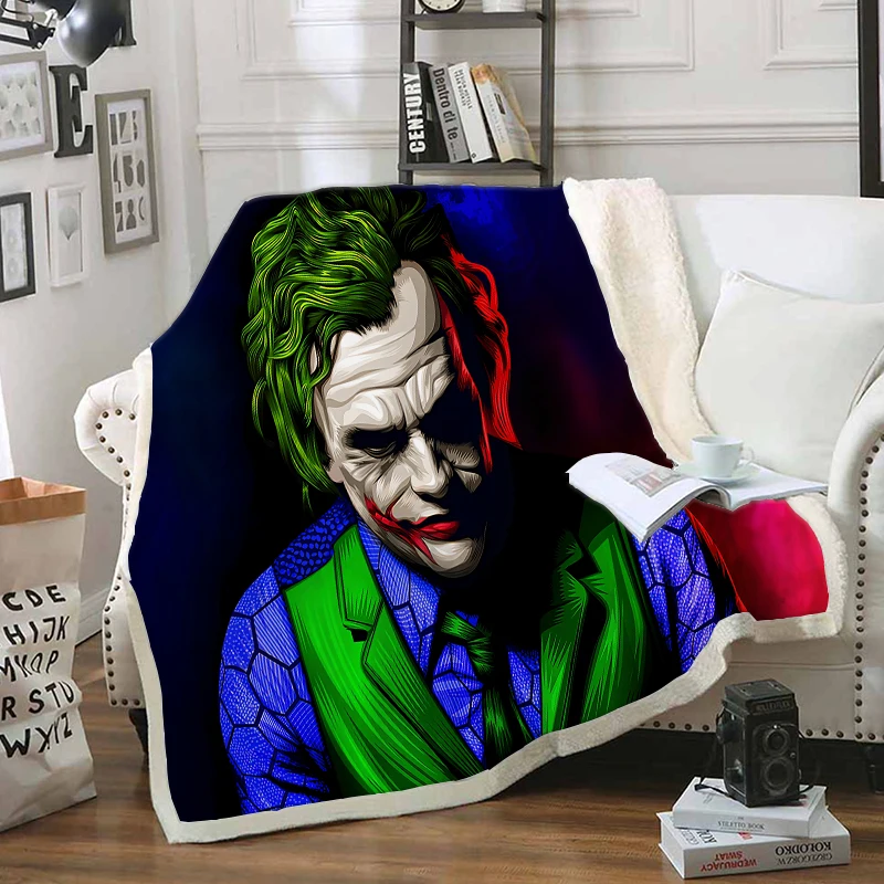Одеяло с забавными персонажами The joker одеяло 3D принтом Sherpa на кровати домашний