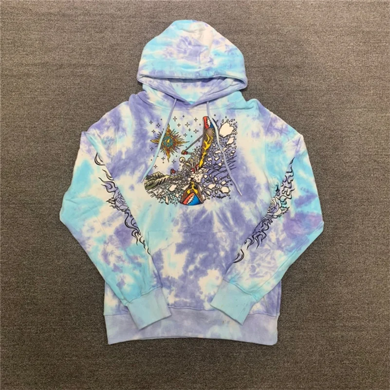 

2021 Travis Scott Hoodie New Men Women 1:1 High Quality Bear Tie Dye Sweatshirt Terry Cloth Cactus Jack Pullover Vintage Hoodies