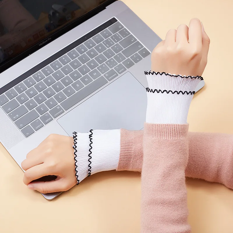 

1 пара в винтажном стиле; Женские платья-иммитации расклешенные рукава плиссированная съемный рукав Ложные манжеты свитер Декоративные Женские Накладные манжеты