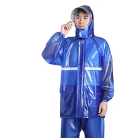 adult raincoat and rain pants mens full body split waterproof padded riding poncho double mens sports suits clear jacket gift