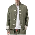 Мужские штаны в китайском стиле Hanfu, костюм Тай-Чи, кунг-фу, комплект из жакета, брюки, хлопковая льняная футболка, Восточная модная одежда