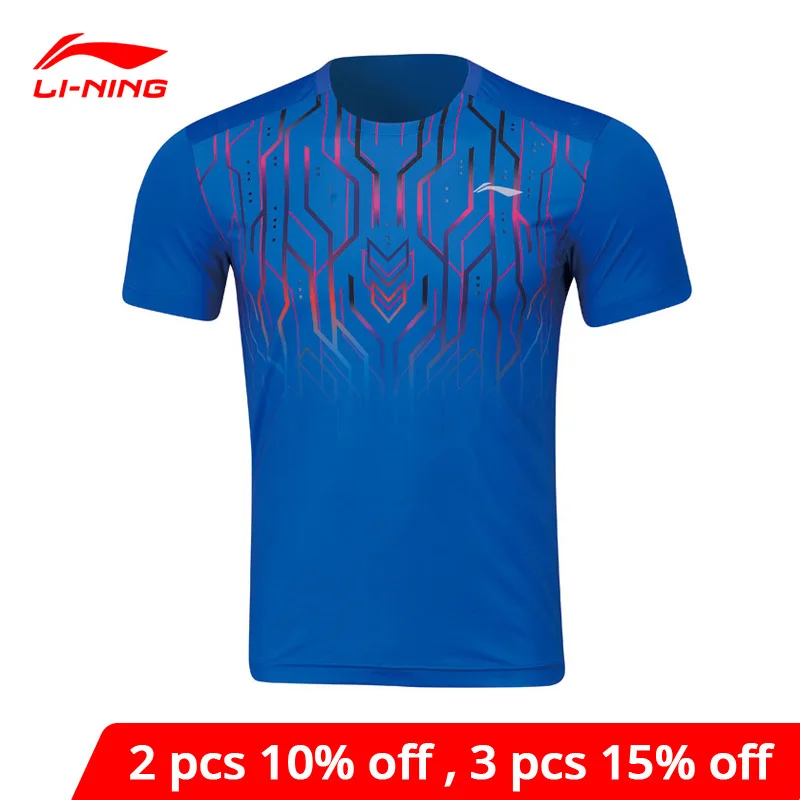 Мужская футболка для бадминтона Li Ning 81% полиэстер 19 спандекс Антистатическая
