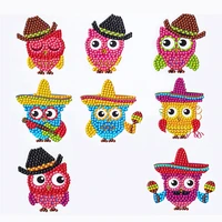 diy diamond painting stickers kits for kids handmade digital paint by numbers art craft gifts diamond art mosaic stickers owl
