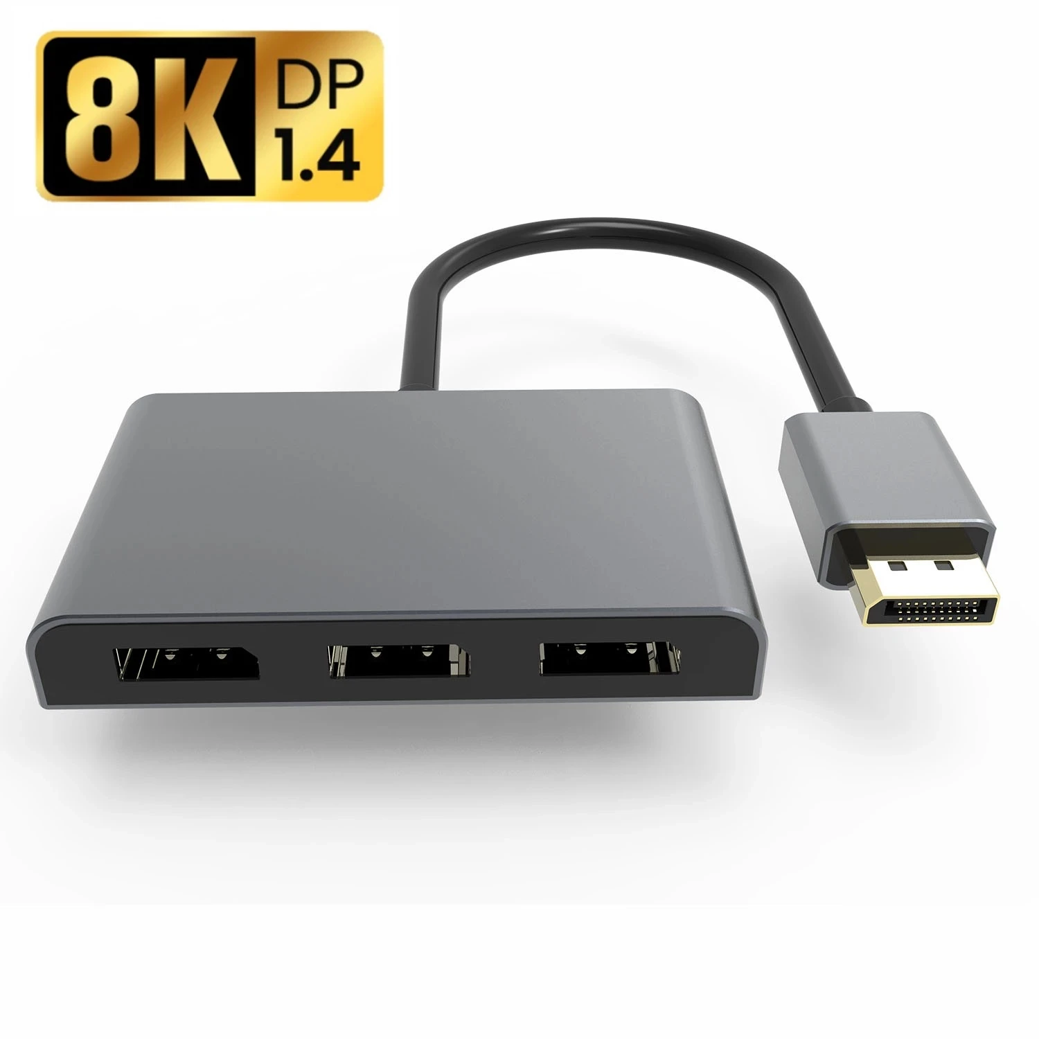 

8K 60Hz DisplayPort KVM Splitter DP1.4 to 3 DP Ports MST Hub Multi Monitor splitter (MSTDP123DP) For computer 3*DP Monitor Setup