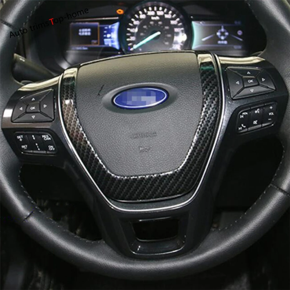 Декоративная рамка рулевого колеса для Ford Explorer 2016 2017 2018 ABS из углеродного волокна