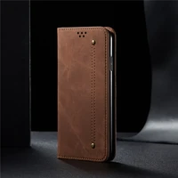 flip cover for oppo a92 a72 a52 a92s a91a9 a8 a5 a31 2020 a12 a12e a7 a5s a5 a3s luxury denim pu leather wallet style phone case
