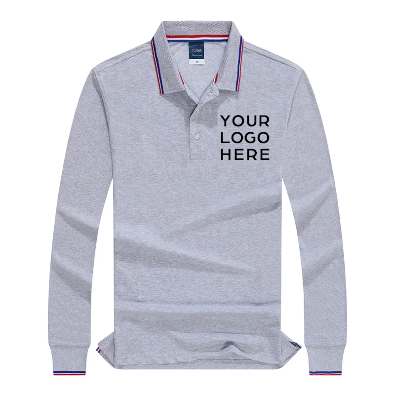 Мужская рубашка-поло с длинным рукавом принтом | одежда