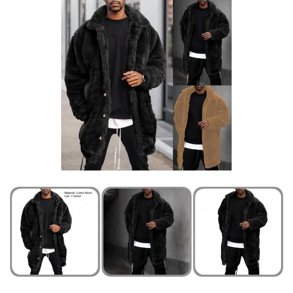 

Buttons Great Leisure Men Jacket Thicken Men Coat Solid Color for Dating