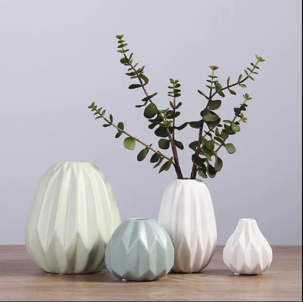 

Creative Modern Ceramic Vase Nice Home Decoration Tabletop Glass Terrarium For Wedding And Living Room Chinese Porcelain Vazen