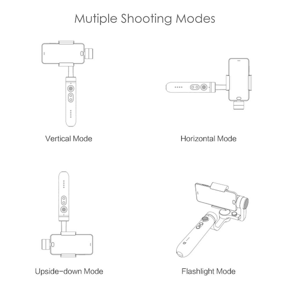 Original Xiaomi 3 Axis Handheld Gimbal Stabilizer for Action Camera Smartphone Support Vertical |