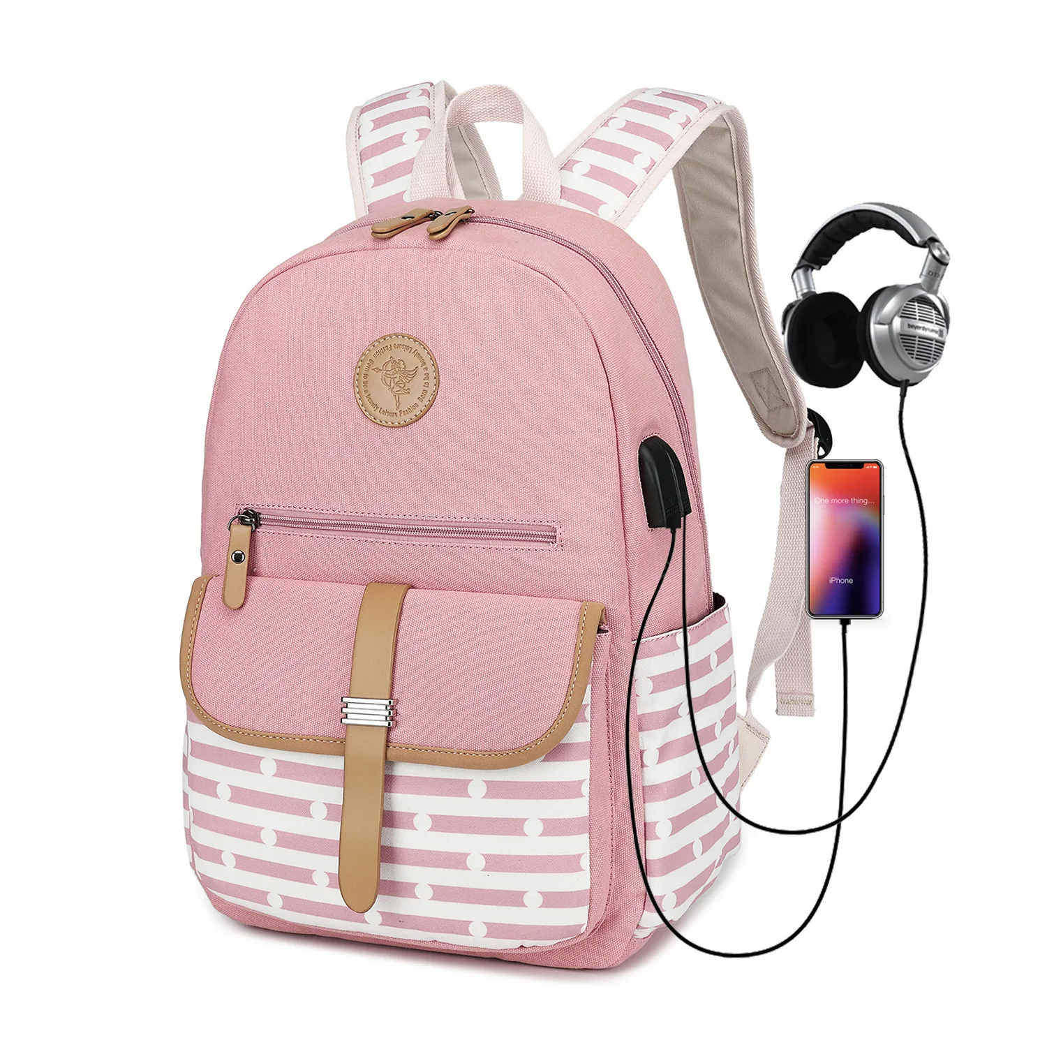 

Korean Version Backpack Women Canvas Travel Bag Women Fashion High Capacity Solid Color Backpack Student Zipper Girl School Bag