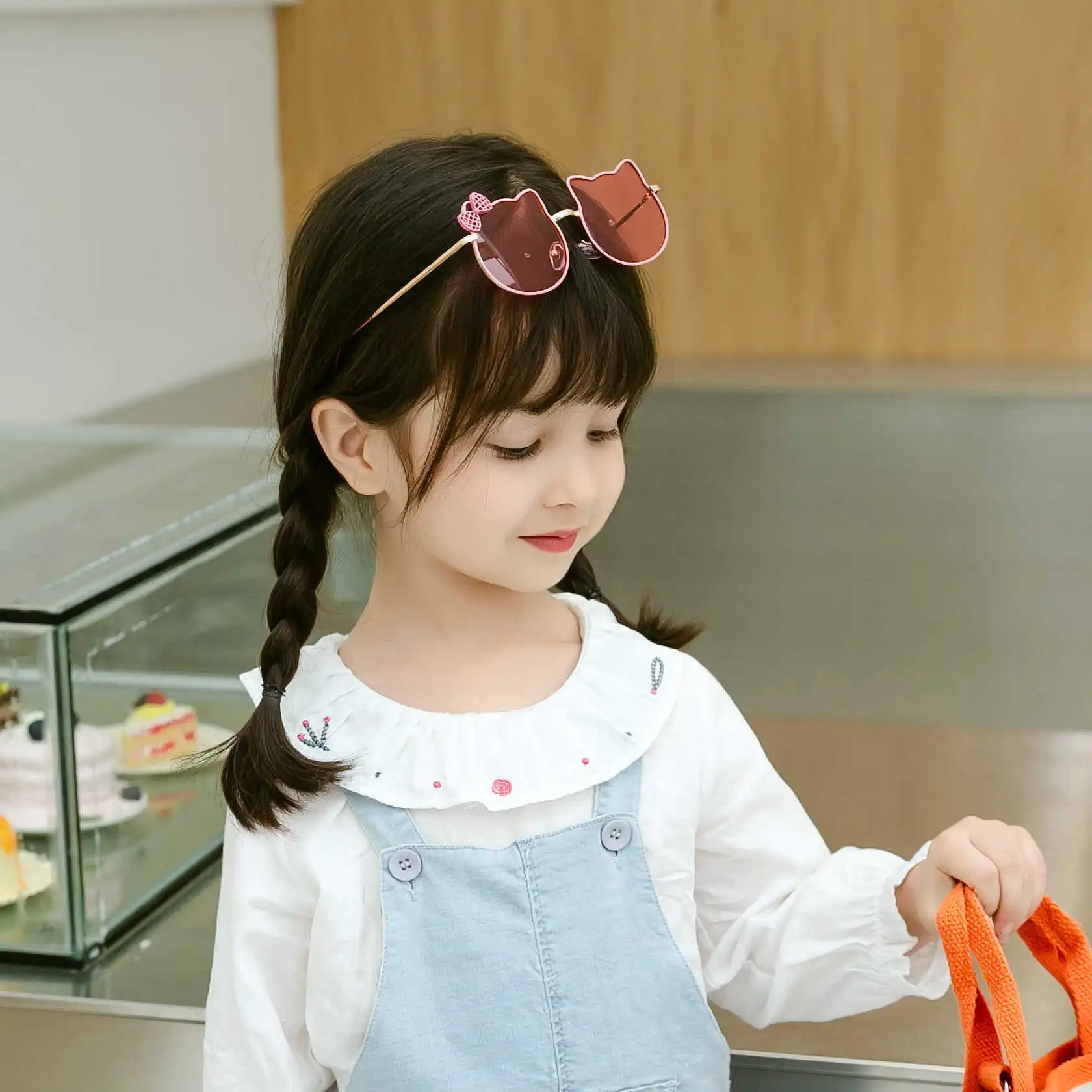 Новинка 2021 модные весенние детские очки милые Солнцезащитные KT с бантом для