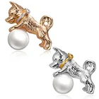 Rinhoo креативная брошь в виде собаки, женская брошь на воротник шляпы, мультяшное животное, милая бриллиантовая брошь, Детская Брошь в виде животного