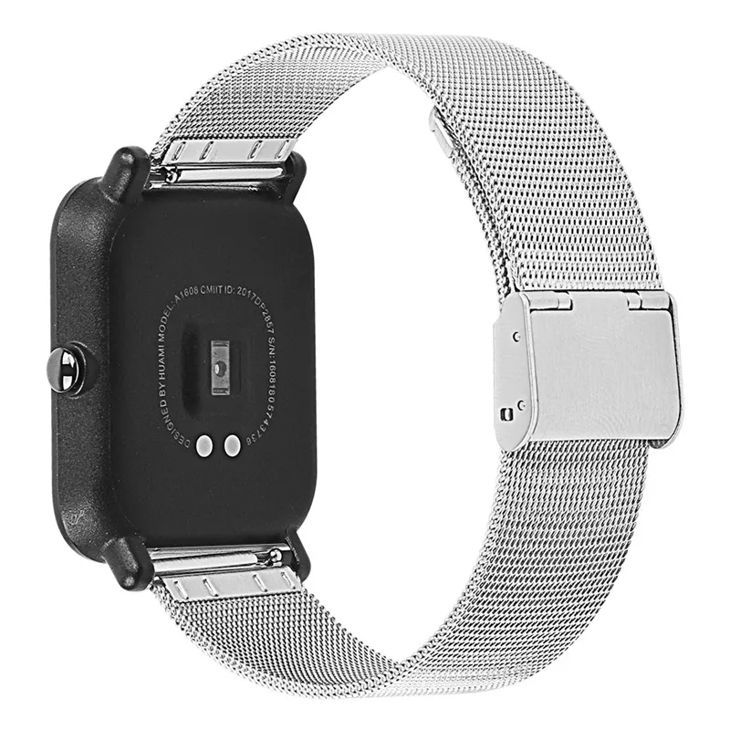 20 мм 22 мм Миланская сетка ремешок из нержавеющей стали для Huami Amazfit Bip samsung Galaxy Watch 46 мм 42 мм Active gear S3 браслет