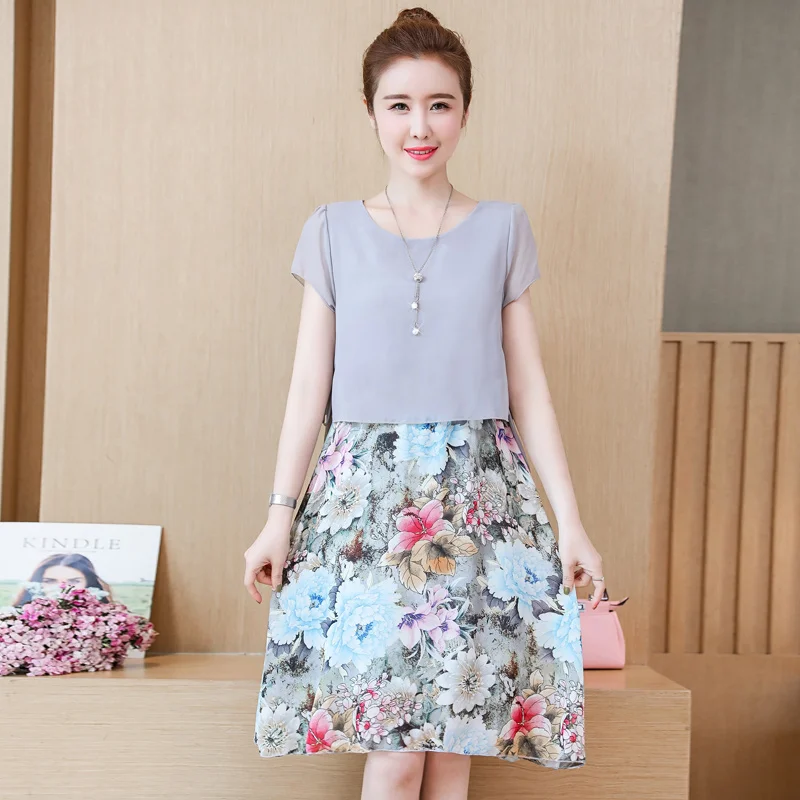 Женское шифоновое платье в стиле Харадзюку винтажная блузка с цветочным принтом