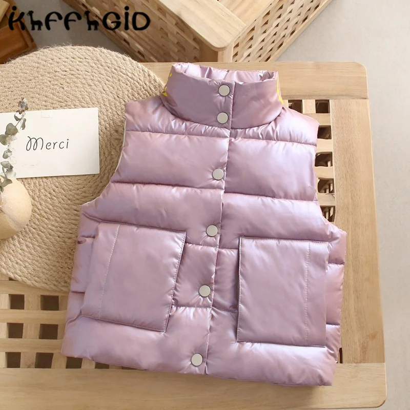 

Новинка, осенняя пуховая куртка для мальчиков и девочек, теплая верхняя одежда для мальчиков 2-8 лет, жилет, модный космический костюм, яркое ...