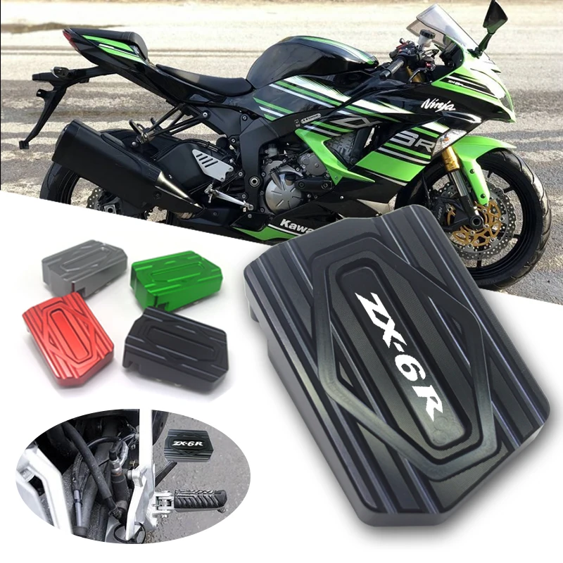 Motorcycle Rear Brake Pedal Step Tip Plate Enlarge Extender Rear Foot Brake Lever Peg Pad Extension For Kawasaki ZX6R ZX 6R