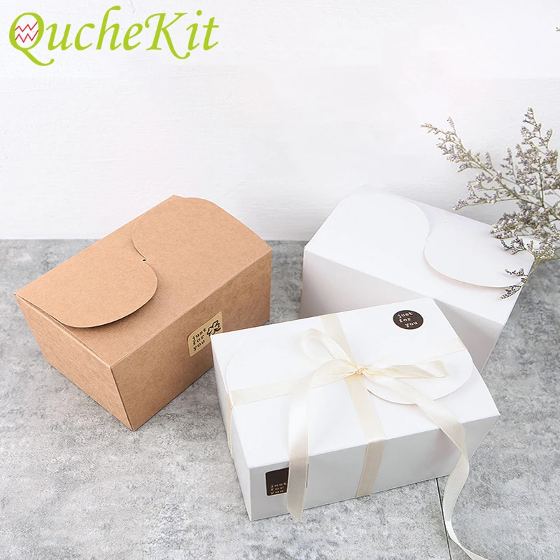10pcs Kraft Paper Cake Box Wedding Party Gift Box Chocolate Candy Nuts Box Baby Shower Home Party Birthday Gift Packaging Box