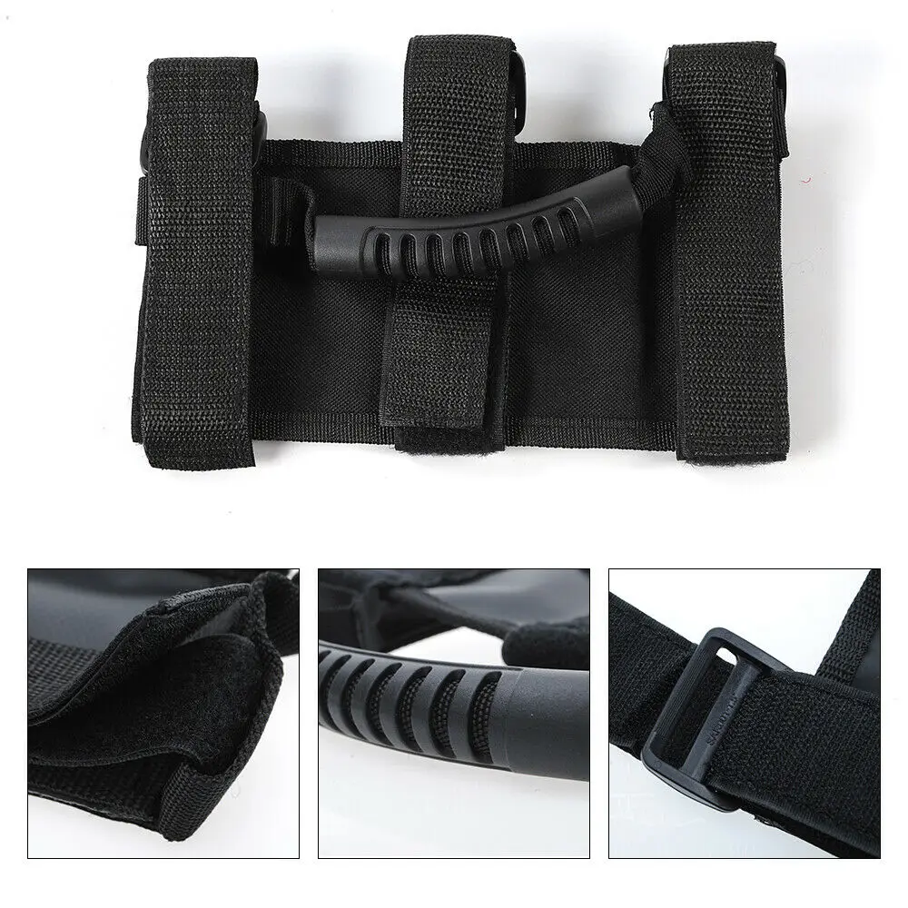 

4pc Black Unlimited Car Roll Bar Grab Handles for Jeep Wrangler TJ JK 1997-2007