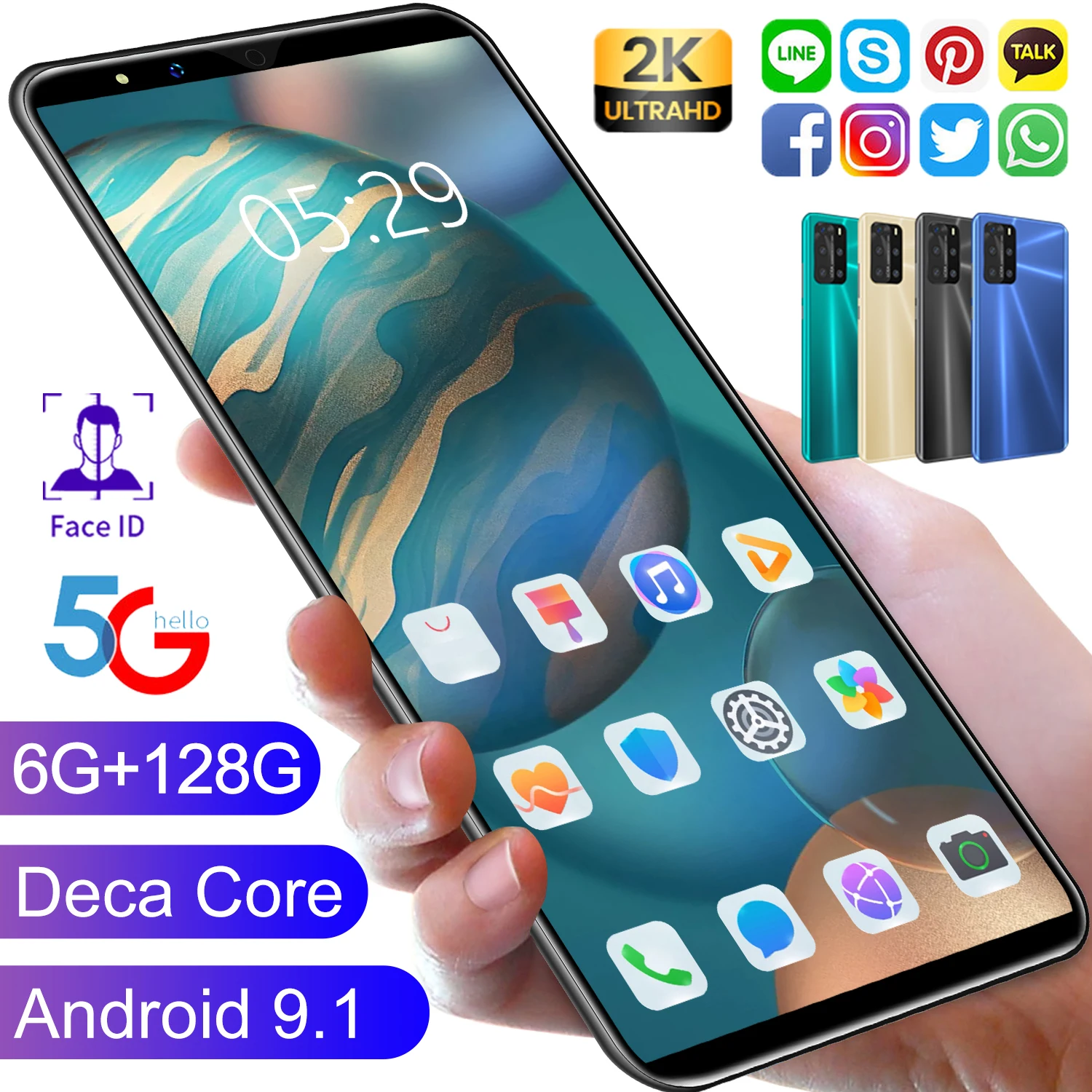 

Global Version P48 Pro5.8 Inch Screen 4G5G Network Dual SIM Card Dual Standby Smartphone Wireless MTK6797 Deca Core Mobile Phone