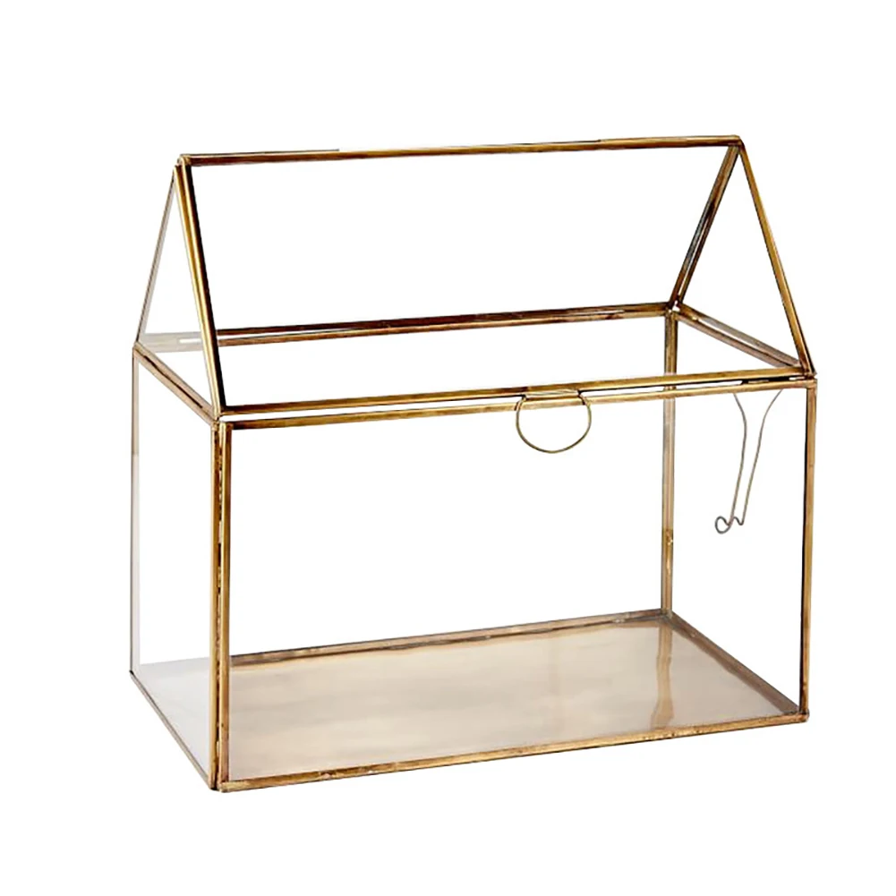 

Creative Retro Miniature Geometric Shaped Glass Flower Room Succulent Plant Glass Greenhouse Home Decoration Ornament